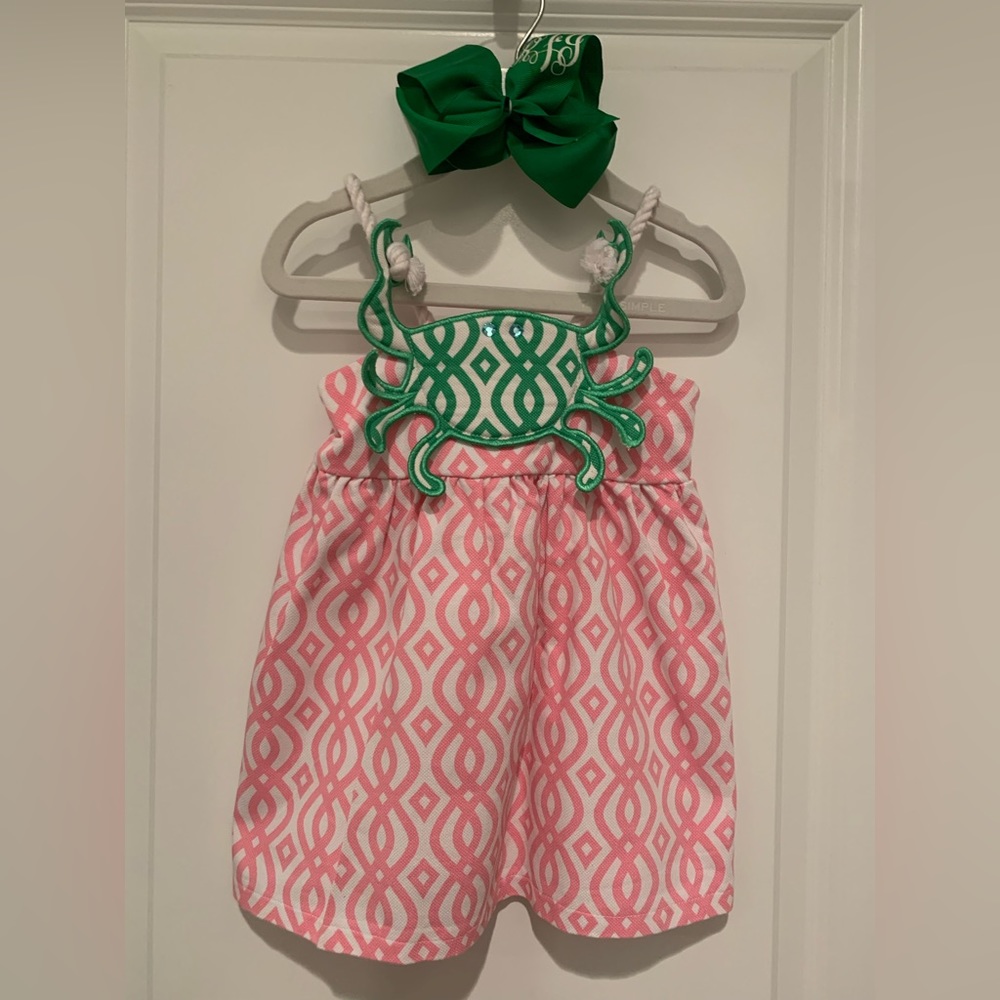 Girls Mudpie Crab Top Dress 24M 2T Nautical Summer Rope